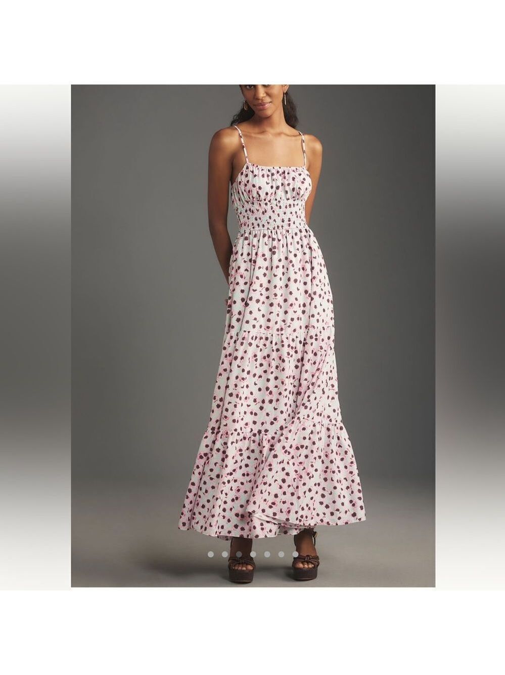 NEW Anthropologie Hutch Sleeveless Square-Neck A-Line Maxi Dress Floral Small